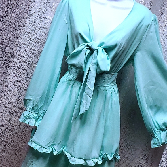 Mini Flare Dress Knot Front - Picture 7 of 9